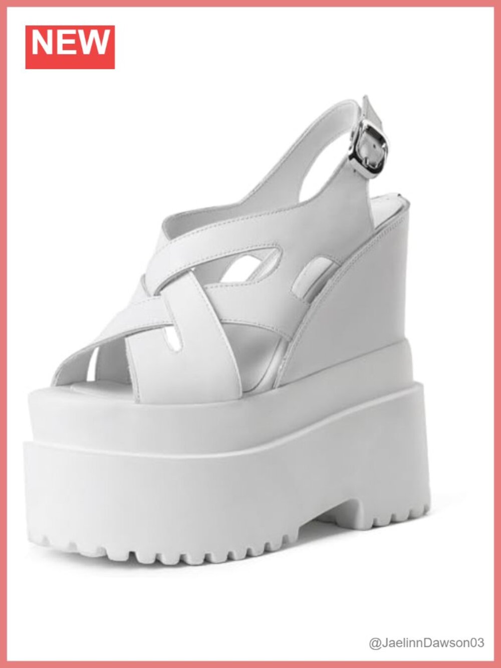 Genuine Leather Super High Wedge Sandals Platform Peep Toe Ankle Strap Women